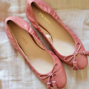 Prada Patent Ballerinas Women's Flats Rose